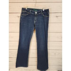 Wrangler Women's‎ Blue Solid Stretch Low Rise Cotton Flare Jeans Size 15/16 X 34